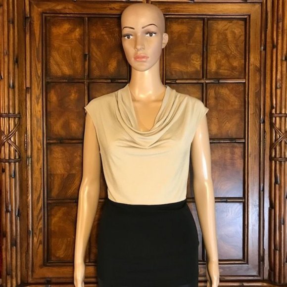 Kasper Colorblock Drape Front Sleeveless Top - Picture 1 of 10